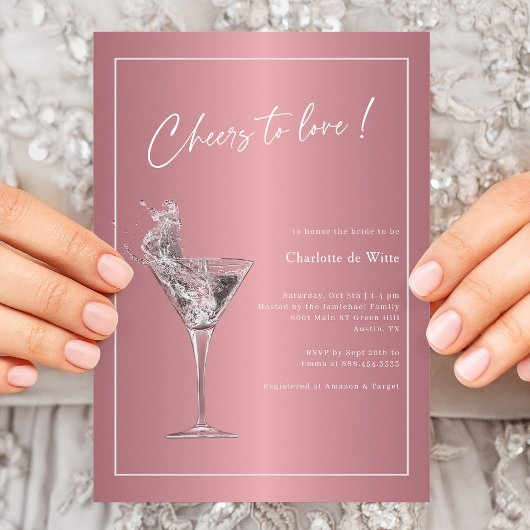Invitation Rose Gold Elegance ! Salutations Pour Aimer La Fêt