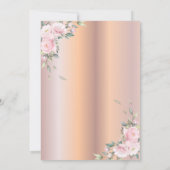 Invitation Rose Gold élégant à points, Floral Sweet 16 (Dos)