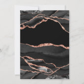 Invitation Rose Gold Élégant Agate Mariage (Dos)