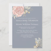 Invitation Rose Gold Elegant Aquarelle Floral Rose Folio (Devant)
