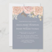Invitation Rose Gold Elegant Aquarelle Floral Rose Folio (Devant)