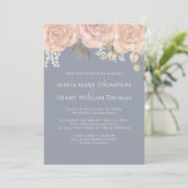 Invitation Rose Gold Elegant Aquarelle Floral Rose Folio (Debout devant)