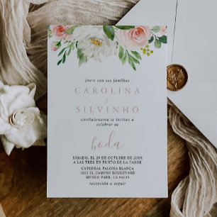 Invitation Rose Gold Elegant Fall Flowers Boda Mariage