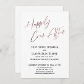 Invitation Rose Gold Élégant Mariage Heureux à Tout Jamais (Devant / Derrière)