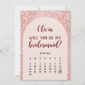 Invitation Rose Gold Enregistrer La Date Bridesmaid Propositi (Devant)