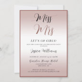 Invitation Rose Gold Enterrement de Vie de Jeune Fille (Devant)