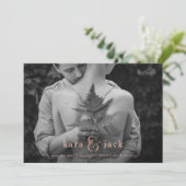 Invitation Rose Gold Esperluette | Enregistrer la date de qua (Debout devant)