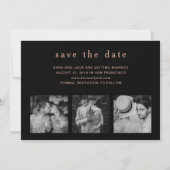 Invitation Rose Gold Esperluette | Enregistrez la date avec q (Dos)