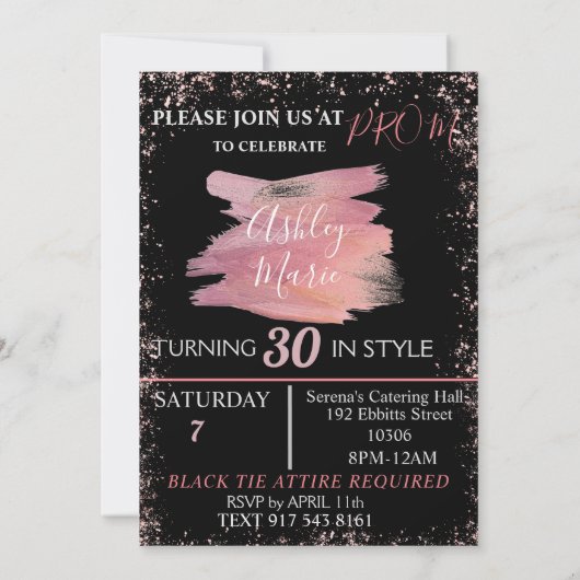 Invitation rose Gold et Black (Dos)