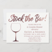 Invitation Rose Gold et blanc Stock le Bar Couples Douche (Devant)