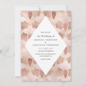 Invitation Rose Gold et Blush Français Vin thème Mariage (Devant)