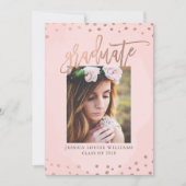 Invitation Rose Gold et Blush Pink Graduation Party (Devant)