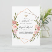 Invitation Rose Gold et Blush Pink Mariage virtuel en ligne (Debout devant)