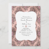 Invitation Rose Gold et Blush Wine Tasting Party (Devant)