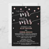 Invitation Rose Gold et Noir | Réception de Mariage Intime Gl (Devant)