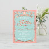 Invitation Rose Gold et parties scintillant mexicaine Fiesta  (Debout devant)
