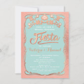 Invitation Rose Gold et parties scintillant mexicaine Fiesta  (Devant)