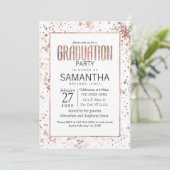 Invitation Rose Gold et Peinture Splatters Graduation Party (Debout devant)