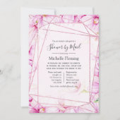 Invitation Rose Gold et rose bébé ou Fête des mariées par la (Devant)