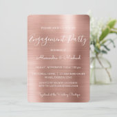 Invitation Rose Gold et rose Blush Modern Engagement Party (Debout devant)