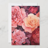 Invitation Rose Gold et Rose Brown Floral Mariage (Dos)