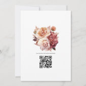 Invitation Rose Gold et Rose Brown Floral Mariage (Dos)
