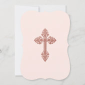 Invitation rose Gold Et Rose Girl Baptême (Dos)