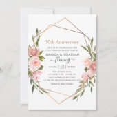 Invitation Rose Gold et Rose Pâle 50e Anniversaire de Mariage (Devant)