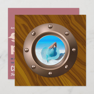 Invitation Rose Gold et rose pâle photo de graduation nautiqu