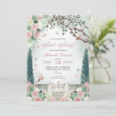 Invitation Rose Gold Fairy Enchanted Garden Sweet 16 (Debout devant)