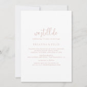 Invitation Rose Gold Fancy Script Nous Faisons Toujours Vow R (Devant)
