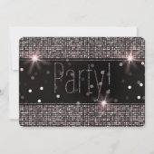 Invitation Rose Gold Fard Rose Argent Paillettes Étincelles F (Devant)