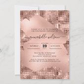 Invitation Rose Gold Faux Foil 18e anniversaire (Dos)