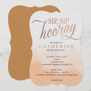 Invitation Rose Gold faux Foil, Sip Hooray Fête des mariées