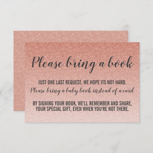 Invitation Rose Gold Faux Parties scintillant Baby shower App (Devant / Derrière)
