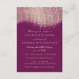 Invitation Rose Gold Faux Parties scintillant Fête des mariée