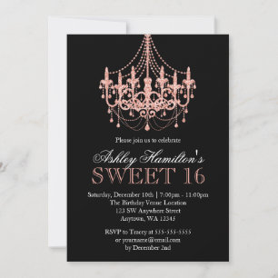 Invitation Rose Gold Faux Parties scintillant Lustre Sweet 16