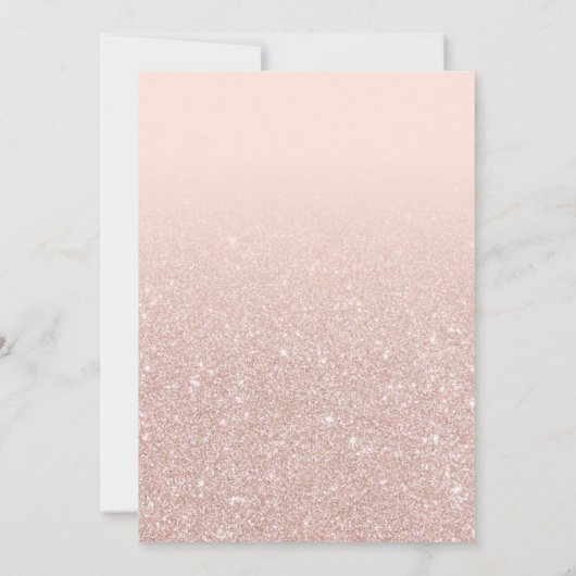 Invitation Rose Gold Faux Parties scintillant Sparkly Ombre B (Dos)