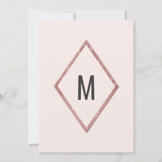 Invitation Rose Gold Faux Sparkling Parties scintillant Sequi (Dos)