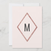 Invitation Rose Gold Faux Sparkling Parties scintillant Sequi (Dos)