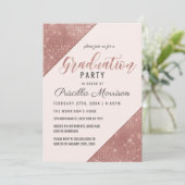 Invitation Rose Gold Faux Sparkling Parties scintillant Sequi (Debout devant)
