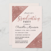 Invitation Rose Gold Faux Sparkling Parties scintillant Sequi (Devant / Derrière)