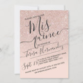 Invitation Rose Gold Faux Sparkly Parties scintillant Ombre Q (Devant)
