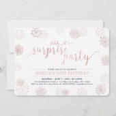 Invitation Rose Gold | Fête surprise d'anniversaire 50 ans mo (Devant)