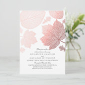 Invitation Rose Gold Feuilles Élégant Dîner de répétition d'a (Debout devant)