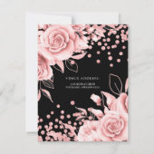 Invitation Rose Gold Floral 60e Enregistrer la date Noir (Dos)