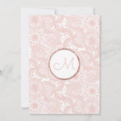 Invitation Rose Gold Floral Blush Pink Brush Script Mariage (Dos)