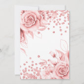 Invitation Rose Gold Floral & Confetti 30e fête d'anniversair (Dos)