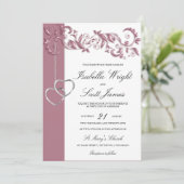 Invitation Rose Gold Floral Design (Debout devant)