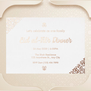 Invitation rose Gold Floral Eid al-Fitr Foil